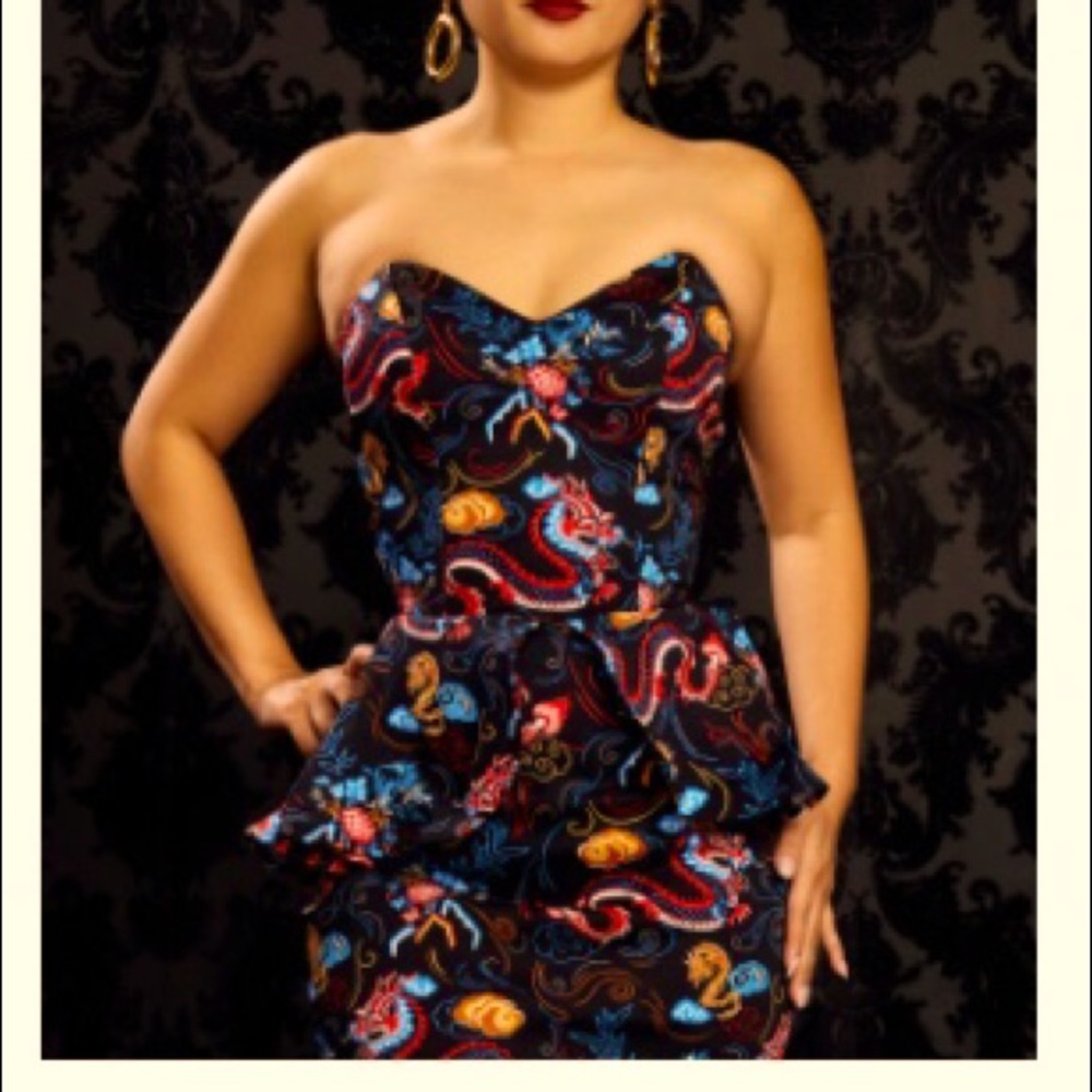 PUNUP COUTURE EMILY BUSTIER TOP IN DRAGON PRINT